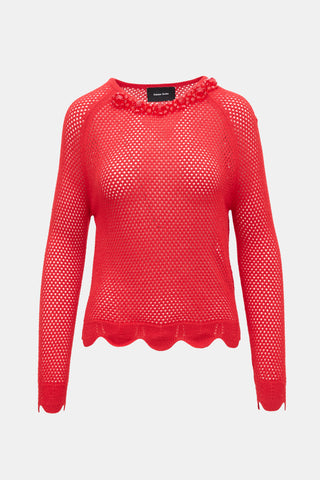 Simone Rocha Knit Mesh Embellished Sweater