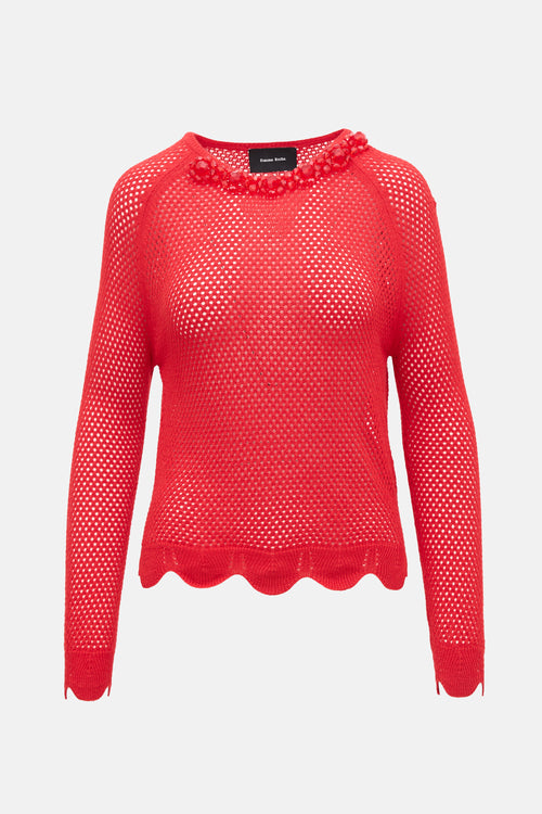 Simone Rocha Knit Mesh Embellished Sweater