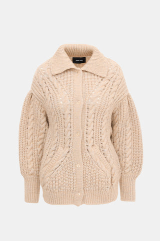 Simone Rocha Metallic Cable Knit Cardigan