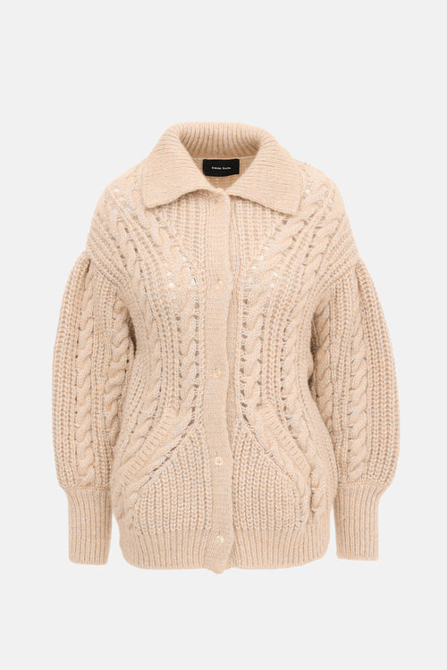 Simone Rocha Metallic Cable Knit Cardigan