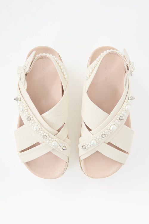 Simone Rocha Pearl Embellished Platform Sandal