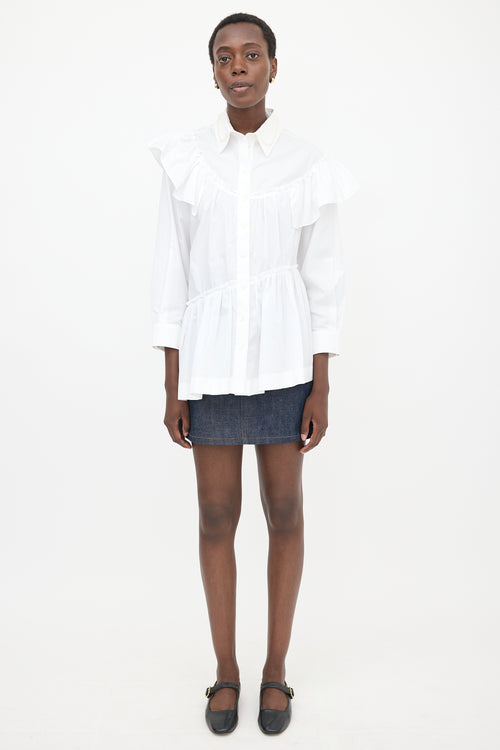 Simone Rocha Poplin Ruffled Tie Shirt