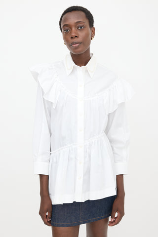 Simone Rocha Poplin Ruffled Tie Shirt