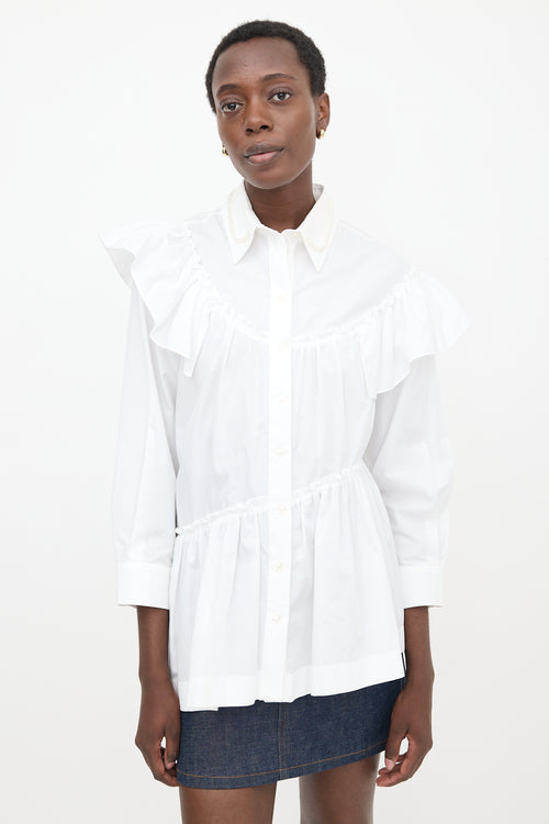 Simone Rocha Poplin Ruffled Tie Shirt