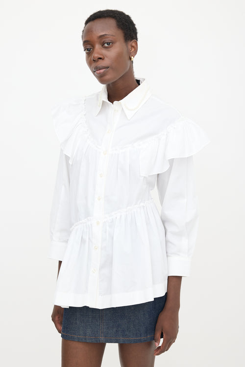 Simone Rocha Poplin Ruffled Tie Shirt