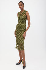 Simone Rocha Sheer Mesh Embroidered Dress