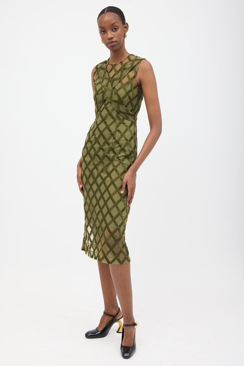 Simone Rocha Sheer Mesh Embroidered Dress