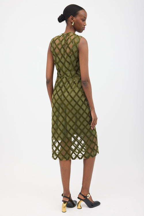 Simone Rocha Sheer Mesh Embroidered Dress