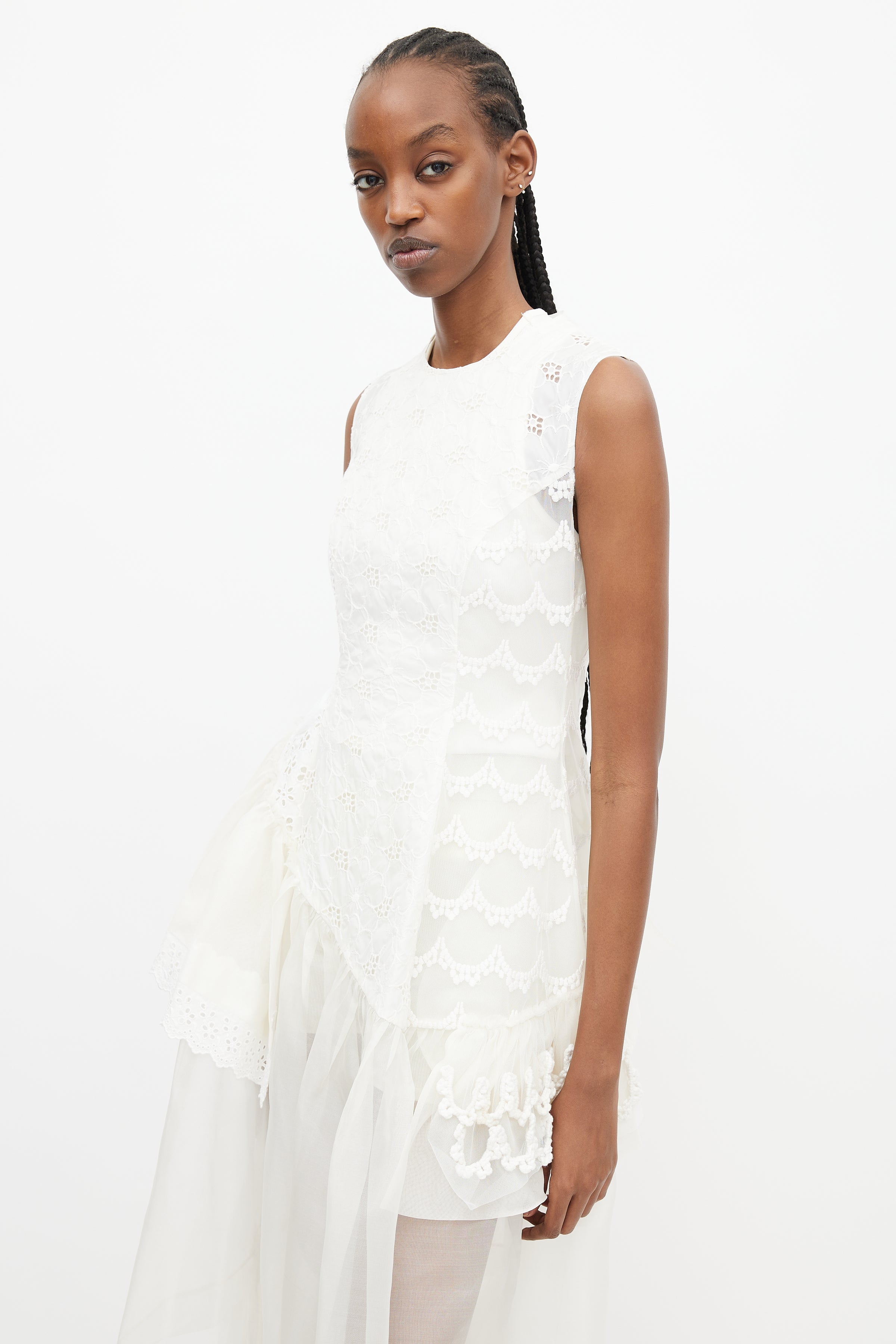 Simone Rocha // Spring 2017 White Lace Sheer Dress VSP Consignment Simone Rocha // Spring 2017 White Lace Sheer Dress VSP Consignment