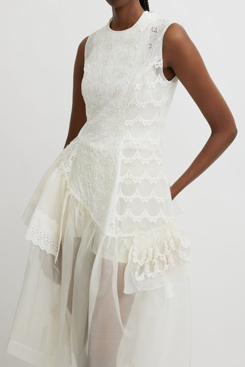 Simone Rocha Spring 2017 White Lace Sheer Dress