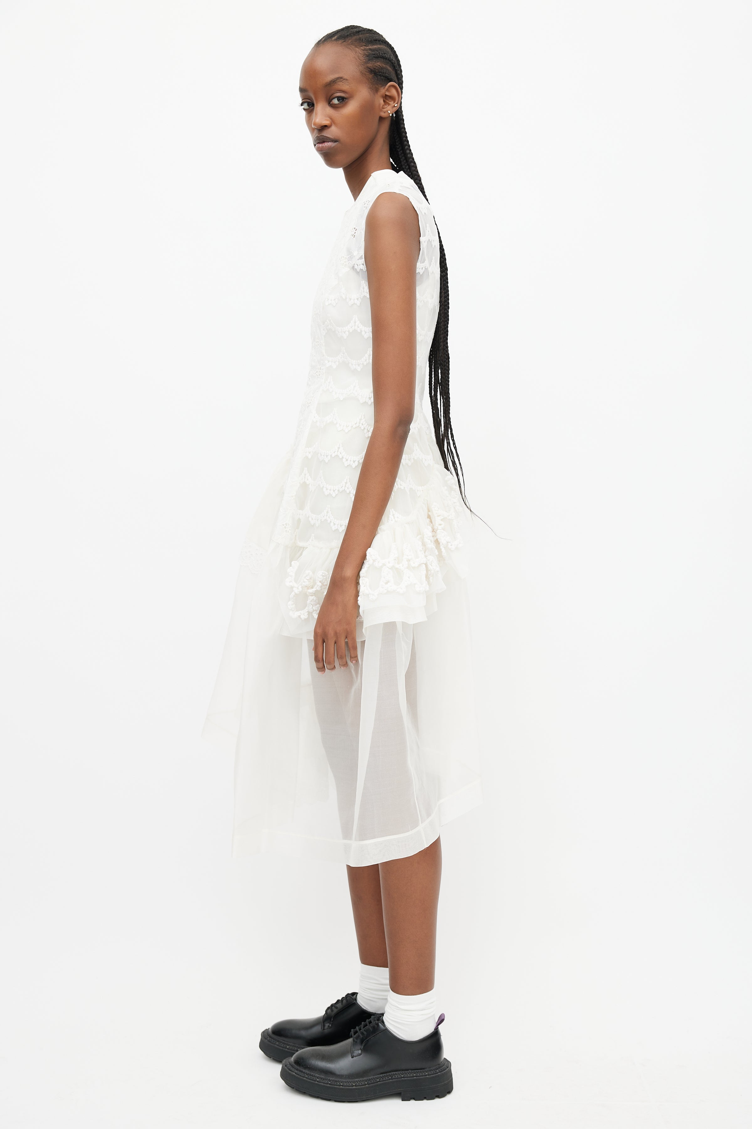 Simone Rocha // Spring 2017 White Lace Sheer Dress VSP Consignment Simone Rocha // Spring 2017 White Lace Sheer Dress VSP Consignment