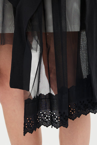 Simone Rocha Tulle Asymmetric Ruffle Dress