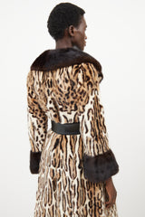 VSP Archive Beige Fur Patterned Belted Coat