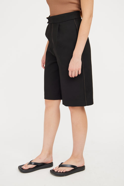 SIR. Black Contrast Stitch Dress Short