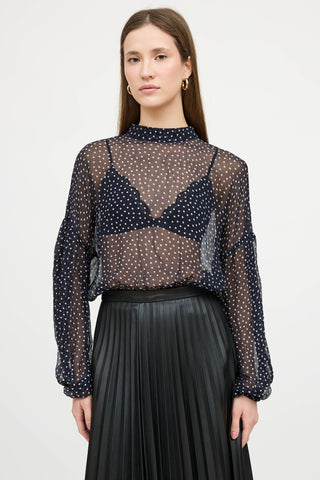 Sir Silk Polka Dot Cropped Top