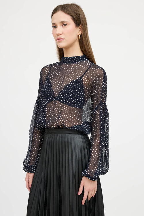 Sir Silk Polka Dot Cropped Top
