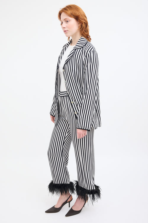 Sleeper Black & White Striped Set