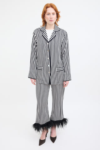 Sleeper Black & White Striped Set