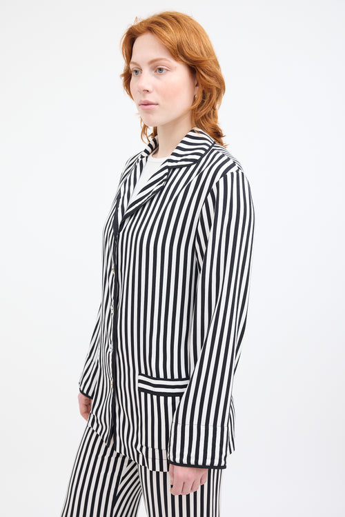 Sleeper Black & White Striped Set