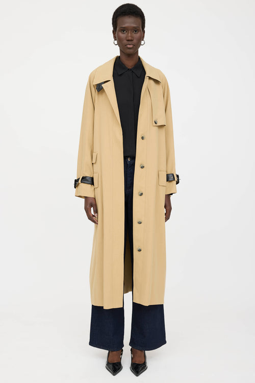 Smythe Belted Faux Leather Trench Coat