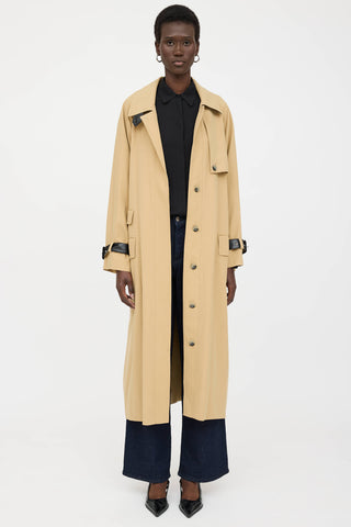 Smythe Belted Faux Leather Trench Coat