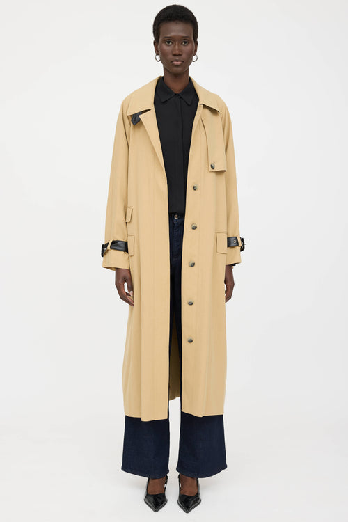 Smythe Belted Faux Leather Trench Coat