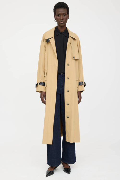 Smythe Belted Faux Leather Trench Coat