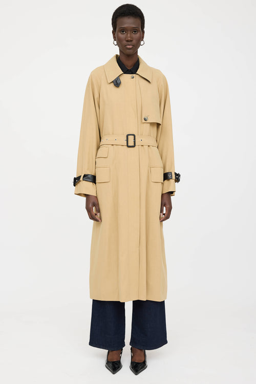 Smythe Belted Faux Leather Trench Coat