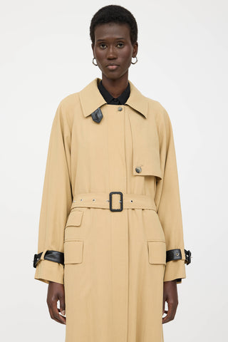 Smythe Belted Faux Leather Trench Coat