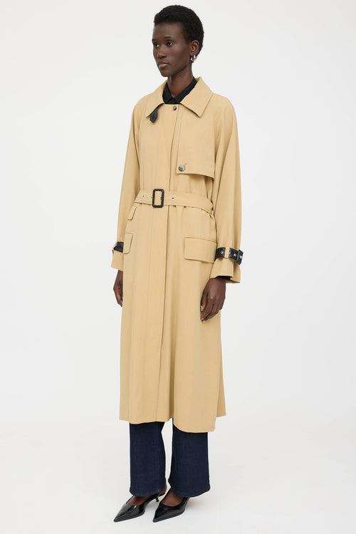 Smythe Belted Faux Leather Trench Coat