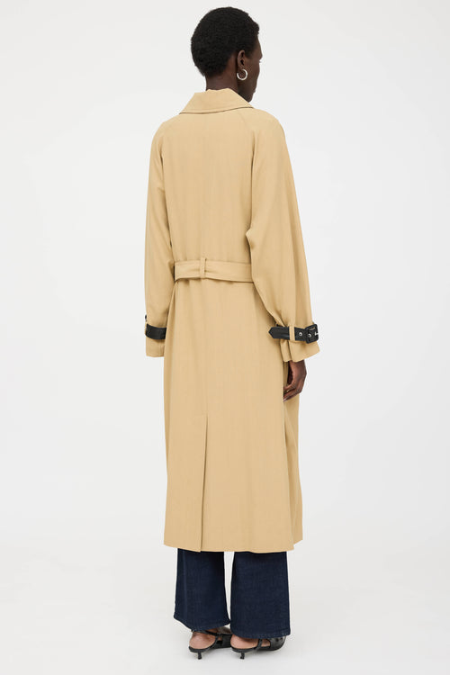 Smythe Belted Faux Leather Trench Coat