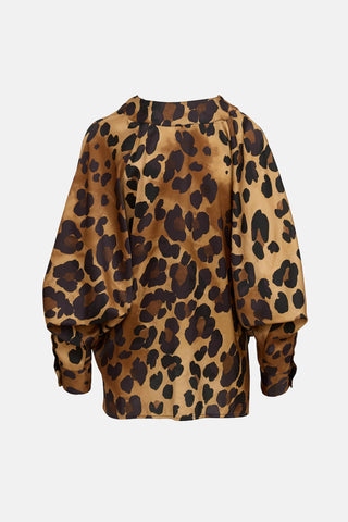 Smythe Satin Print Wrap Top