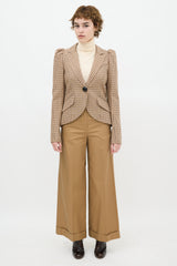 Smythe Grid Pouf Sleeve Blazer