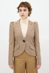 Smythe Grid Pouf Sleeve Blazer