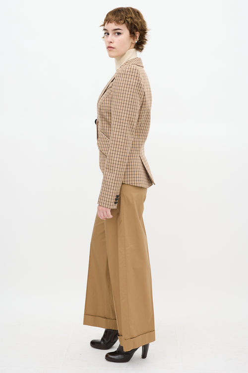 Smythe Grid Pouf Sleeve Blazer