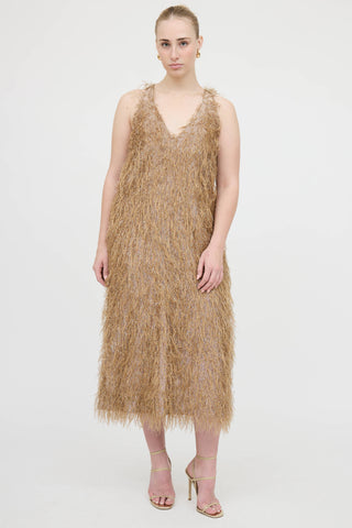 Smythe Metallic Feather Dress