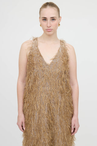 Smythe Metallic Feather Dress