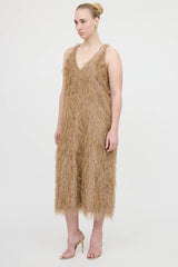 Smythe Metallic Feather Dress
