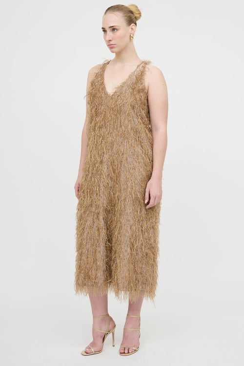 Smythe Metallic Feather Dress