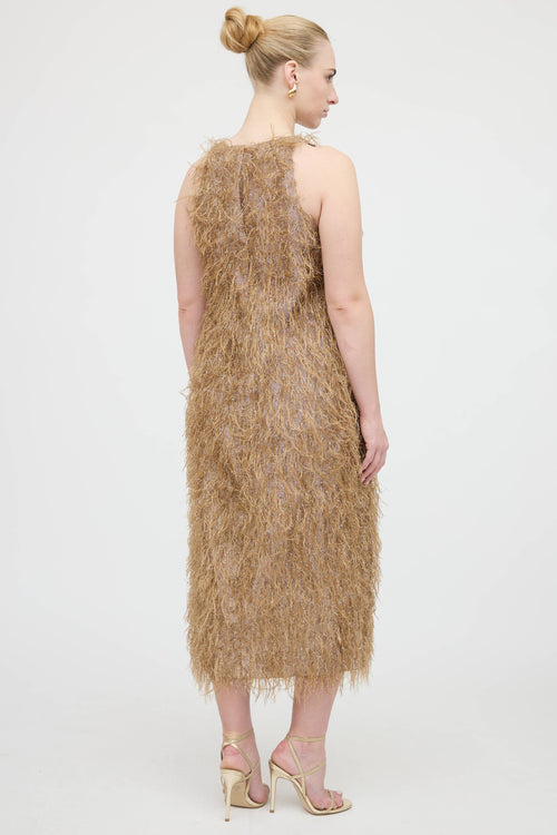 Smythe Metallic Feather Dress