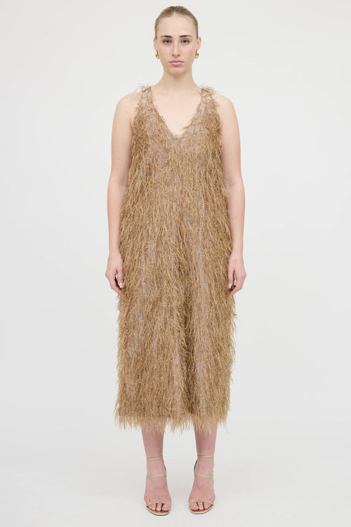 Smythe Metallic Feather Dress