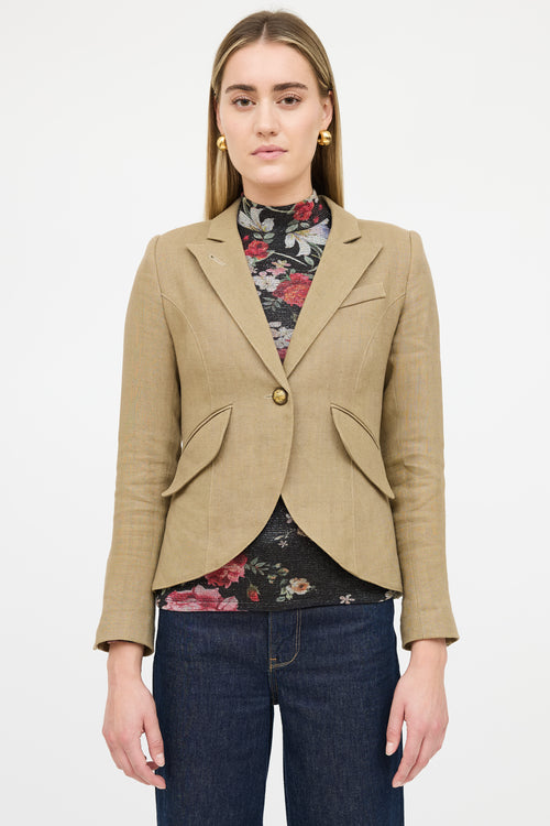 Smythe Linen Single Breasted Blazer