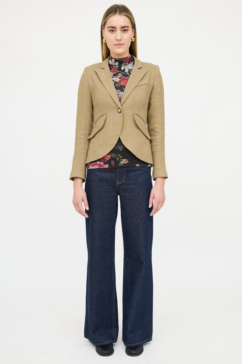 Smythe Linen Single Breasted Blazer