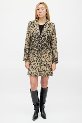 Smythe Black & Beige Wool Blend Print Lab Coat