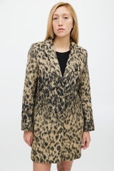 Smythe Black & Beige Wool Blend Print Lab Coat