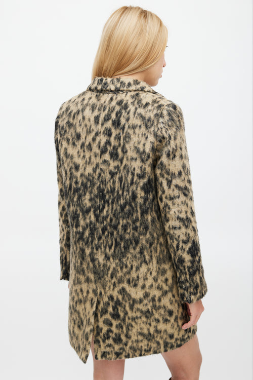 Smythe Black & Beige Wool Blend Print Lab Coat