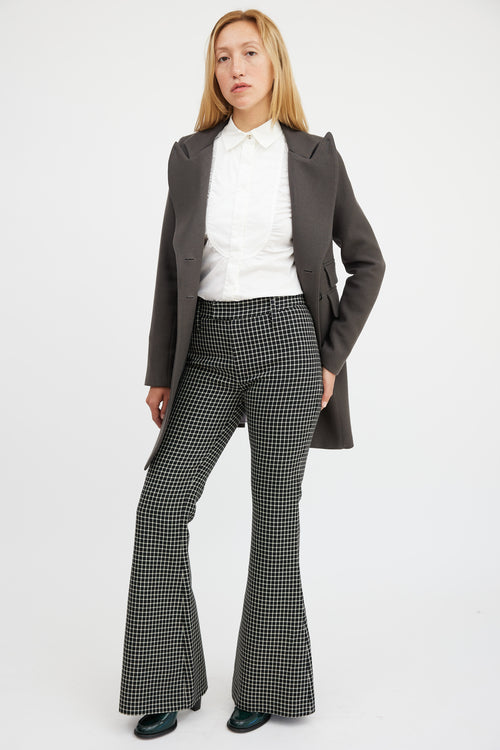 Smythe Black & Beige Wool Plaid Pant