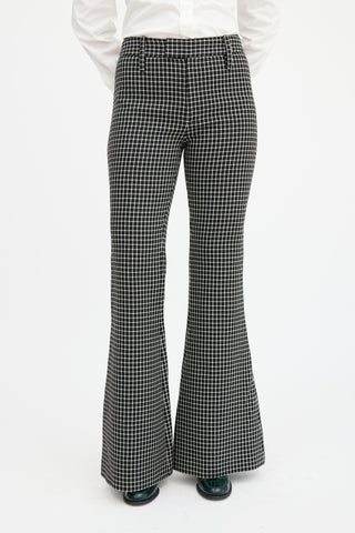 Smythe Black & Beige Wool Plaid Pant