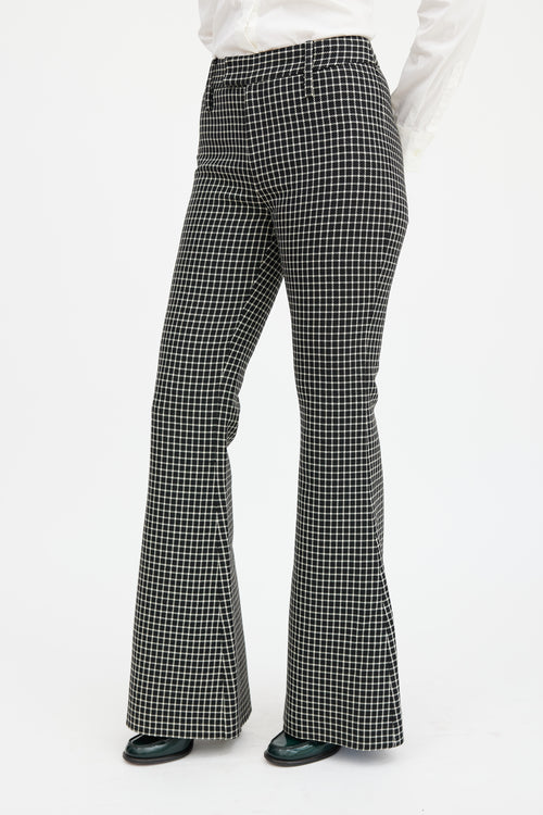 Smythe Black & Beige Wool Plaid Pant