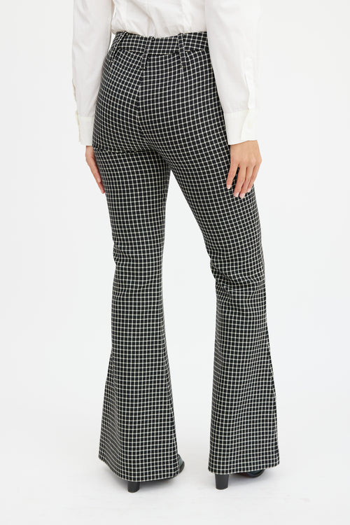 Smythe Black & Beige Wool Plaid Pant